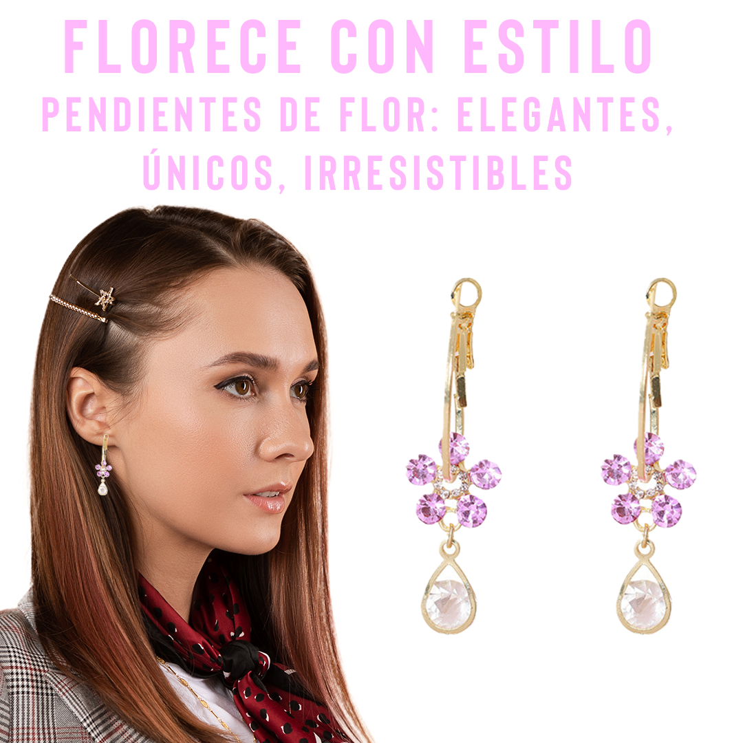 Miniatura 3 de Pendientes De Cristal Fashion Flower